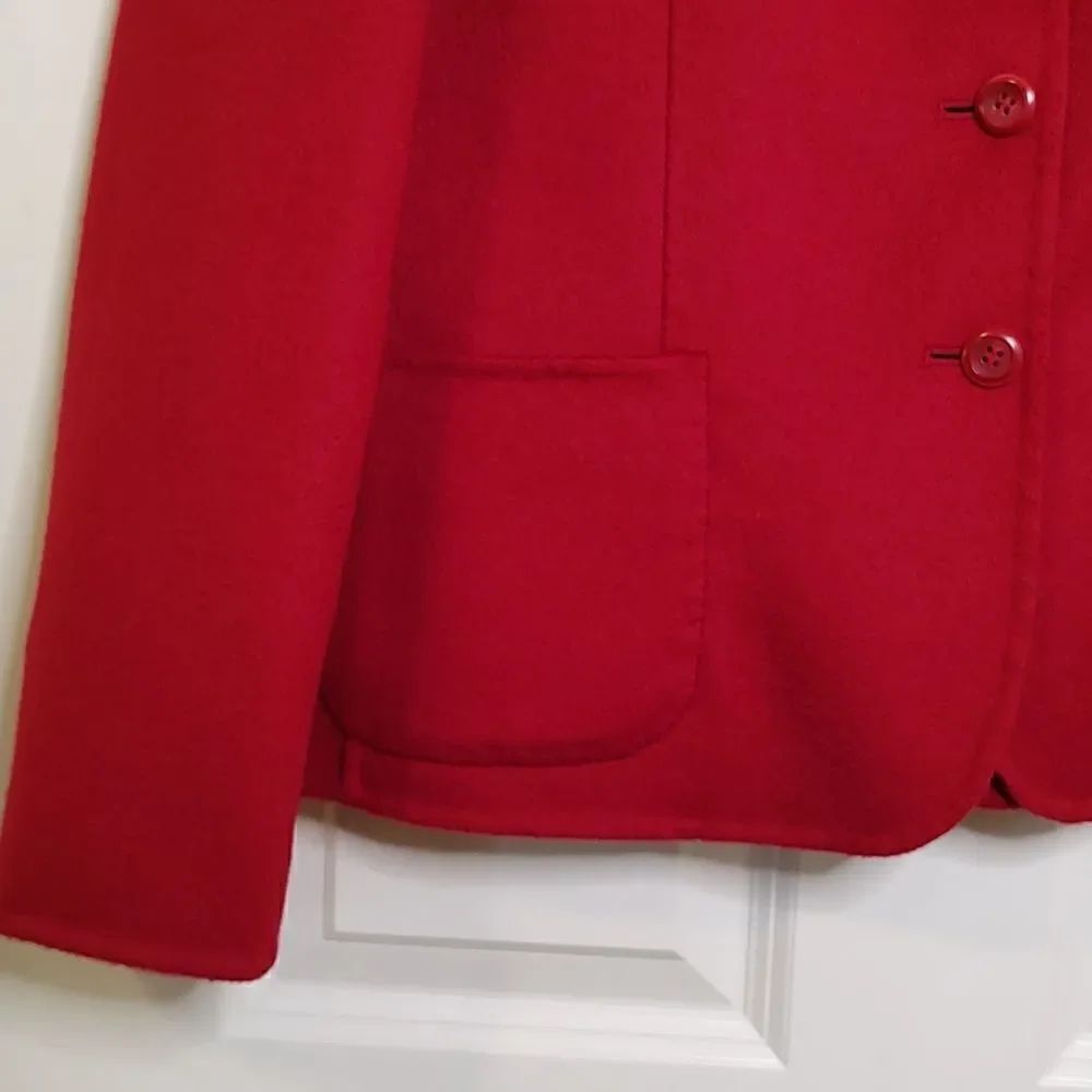 Pendleton Red Merino 3 Button Wool Blazer Jacket Size L - Picture 7 of 12